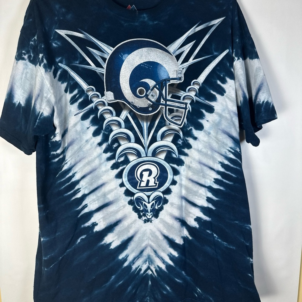 LA Rams NFL Team Apparel Blue Tie Dye Crew Neck  T-Shirt  , Size 2XL
